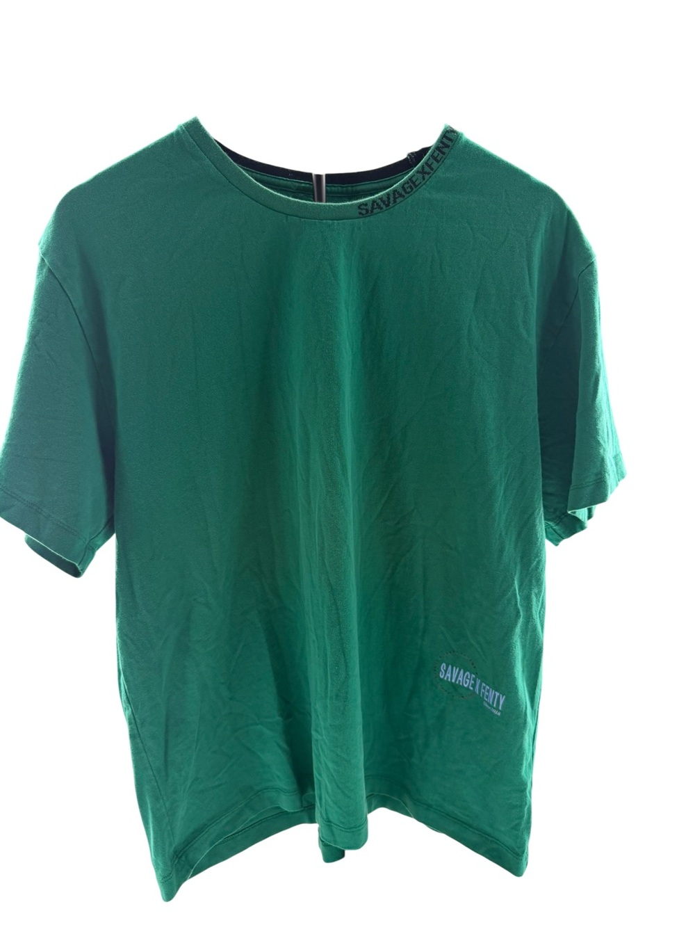 Savage X Fenty Emerald Green Short Sleeve Logo Tee- Large